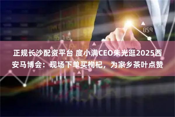 正规长沙配资平台 度小满CEO朱光逛2025西安马博会：现场下单买枸杞，为家乡茶叶点赞