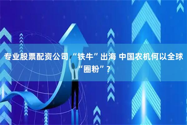 专业股票配资公司 “铁牛”出海 中国农机何以全球“圈粉”？